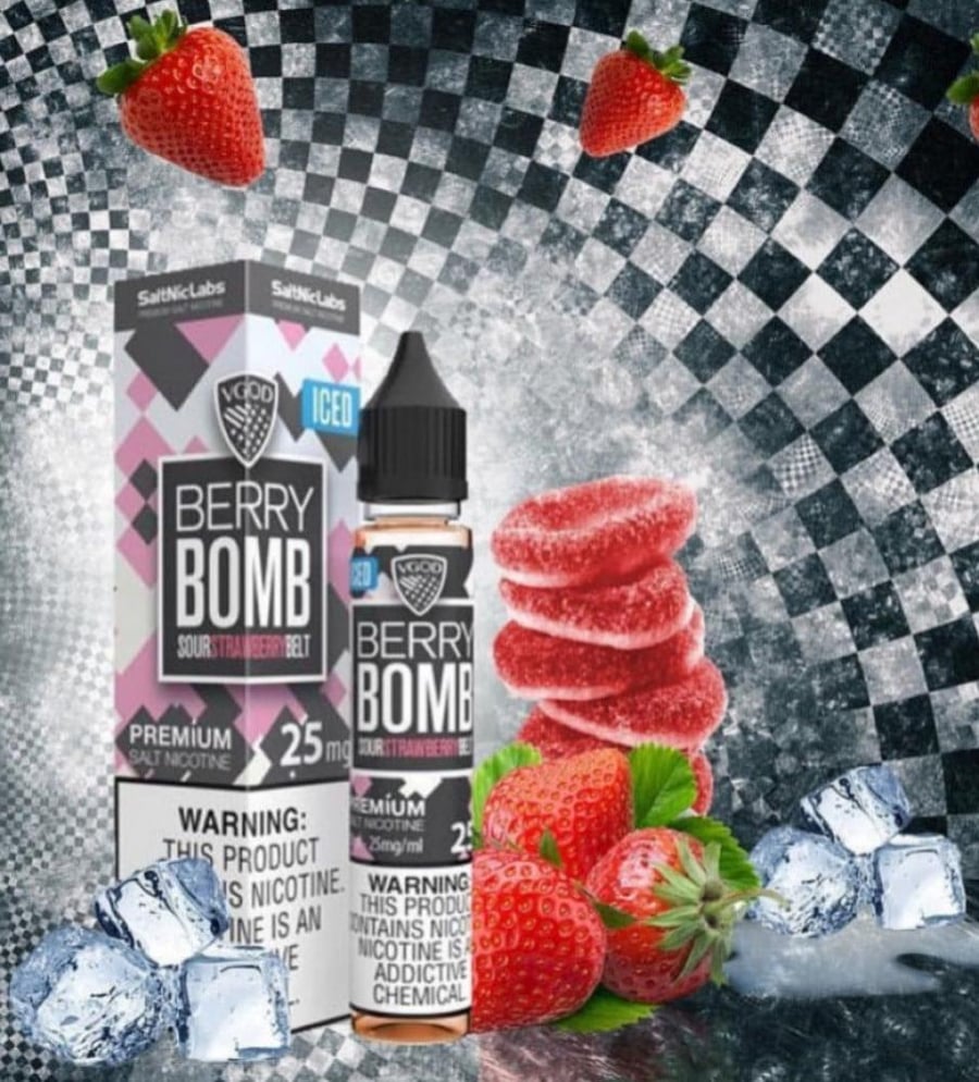 نكهة فراولة ايس بومب سولت نيكوتين من فيقود STRAWBERRY ICE VGOD