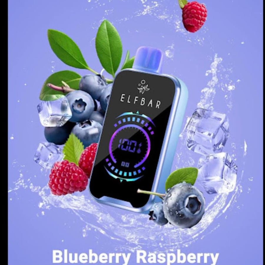 سحبة الف بار 18000بف بلوبيري رازبيري ELF BAR BLUEBERRY RASPBERRY