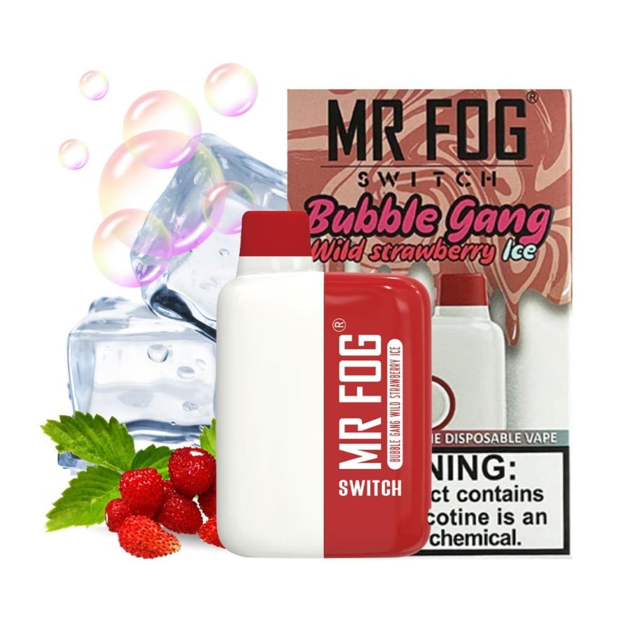 سحبة مستر فوج عصير بابل مع الفراوله البريه ايسBUBBLE GANG WILD STRAWBERRY ICE