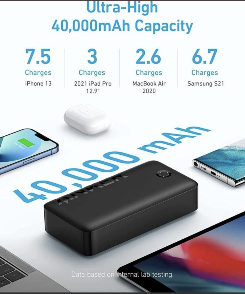 Anker بطارية محمولة 347 PowerCore – 40000 ملي أمبير | شحن سريع 30 واط