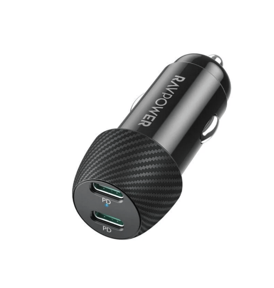RAVPower شاحن سيارة بايونير 50 واط – 2× USB‑C