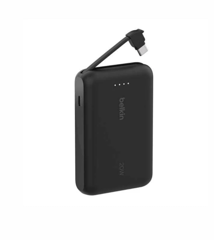 Belkin بطارية متنقلة – 10000 ملي أمبير | Type‑C مع سلك مدمج