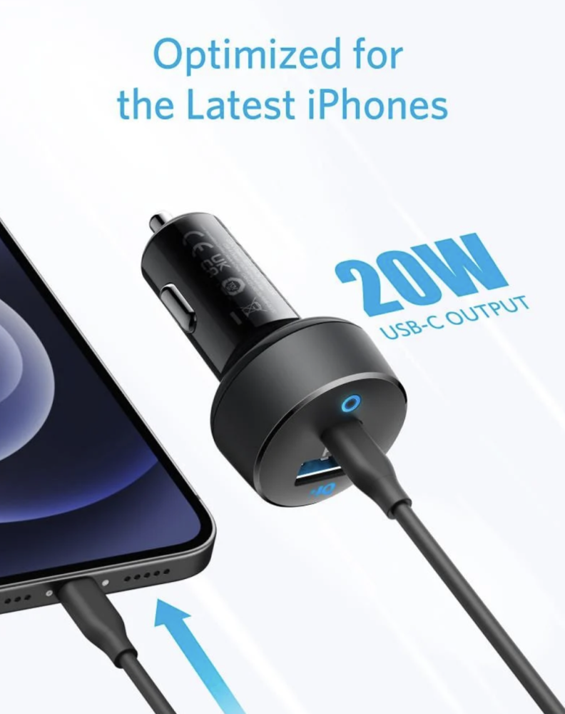 Anker PowerDrive Classic 35W – Car charger USB + USB‑C (Black)