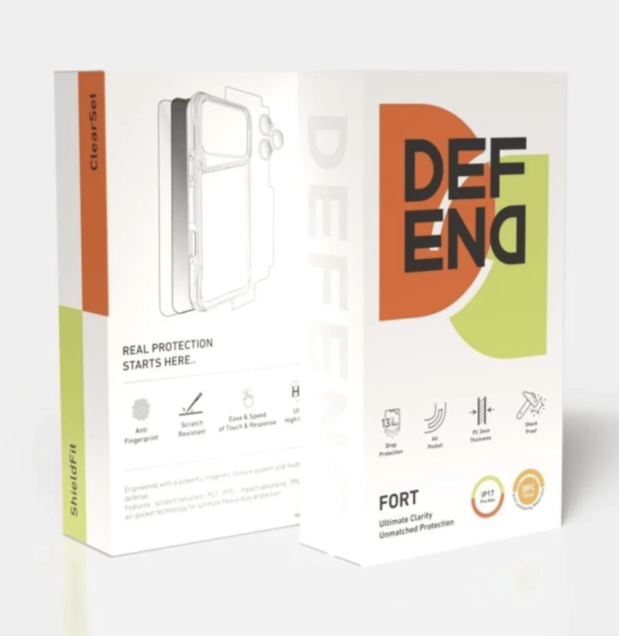 بكج الحماية المتكامل DEFEND سامسونج S25 Ultra (4 في 1)  آيفون 15 - آيفون 16