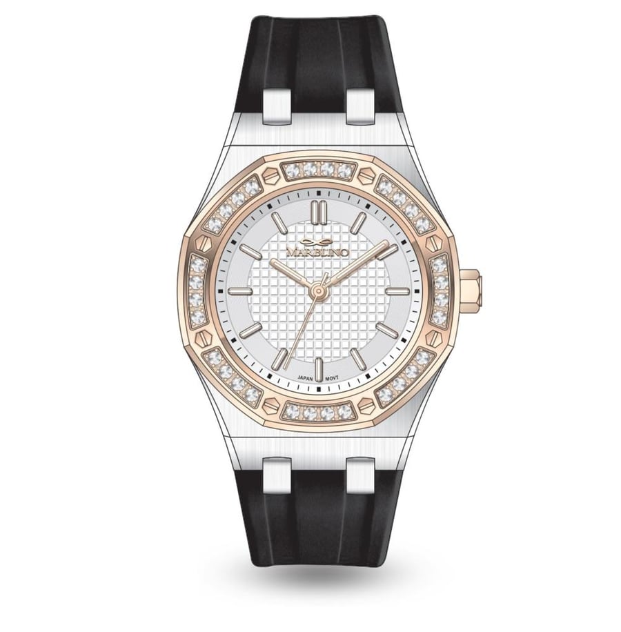 Women's watch with silicone strap from Marbleino brand