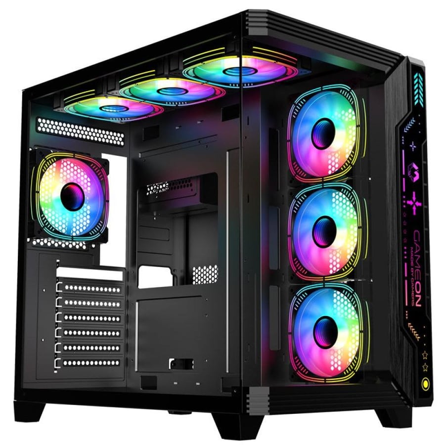 GAMEON PULSE ARGB ATX Mid Tower Gaming Case - Black
