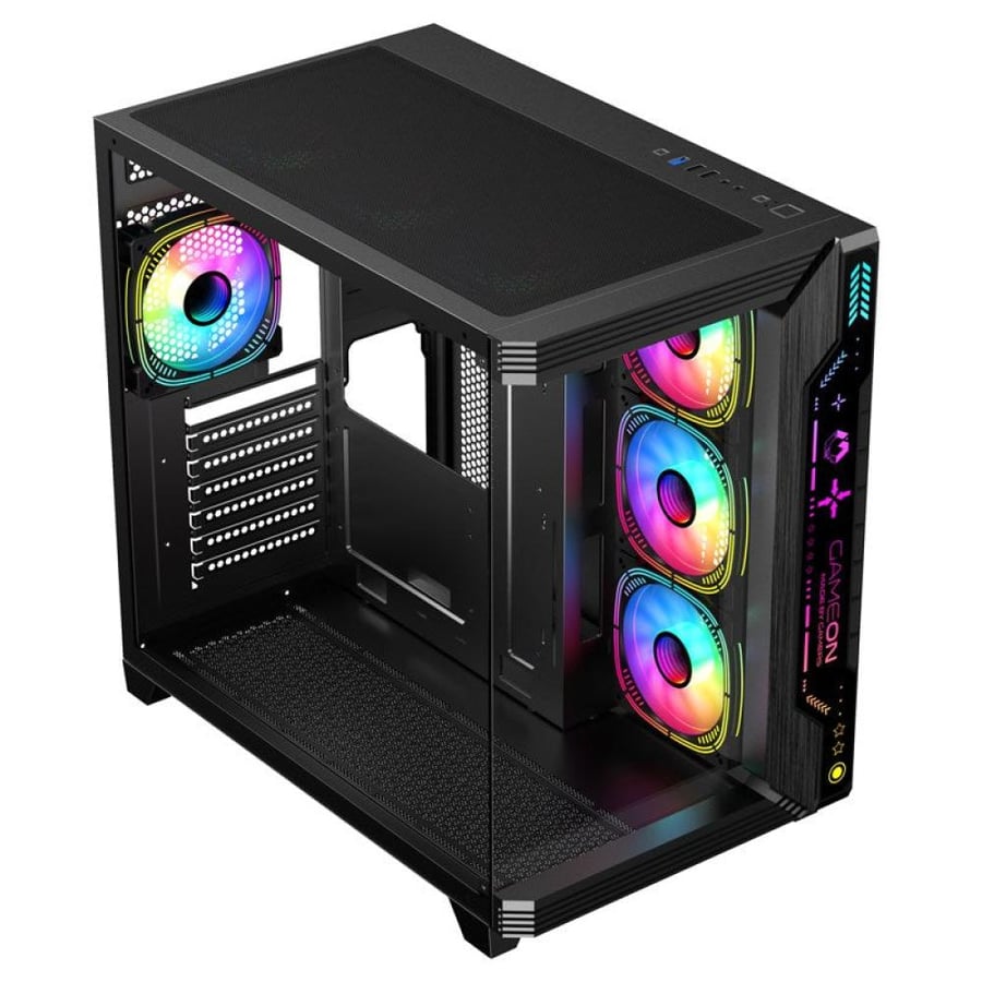 GAMEON PULSE ARGB ATX Mid Tower Gaming Case - Black