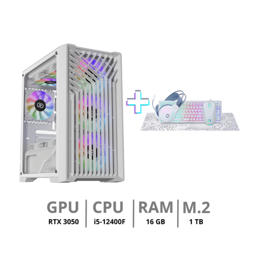 تجميعة ألعاب احترافية RTX 3050 - معالج i5 - رام 16GB - سعة 1TB SSD (شاملة ملحقات RGB)