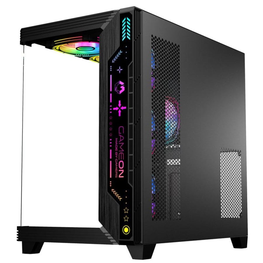 GAMEON PULSE ARGB ATX Mid Tower Gaming Case - Black