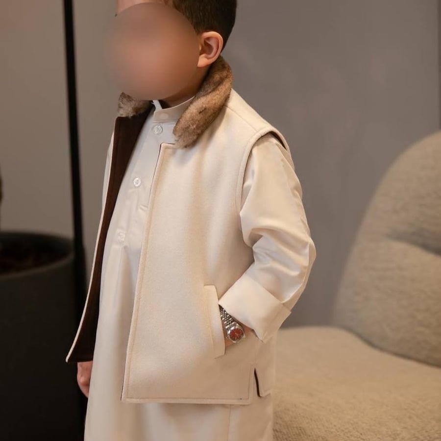 Children's winter Sadria - double face velvet