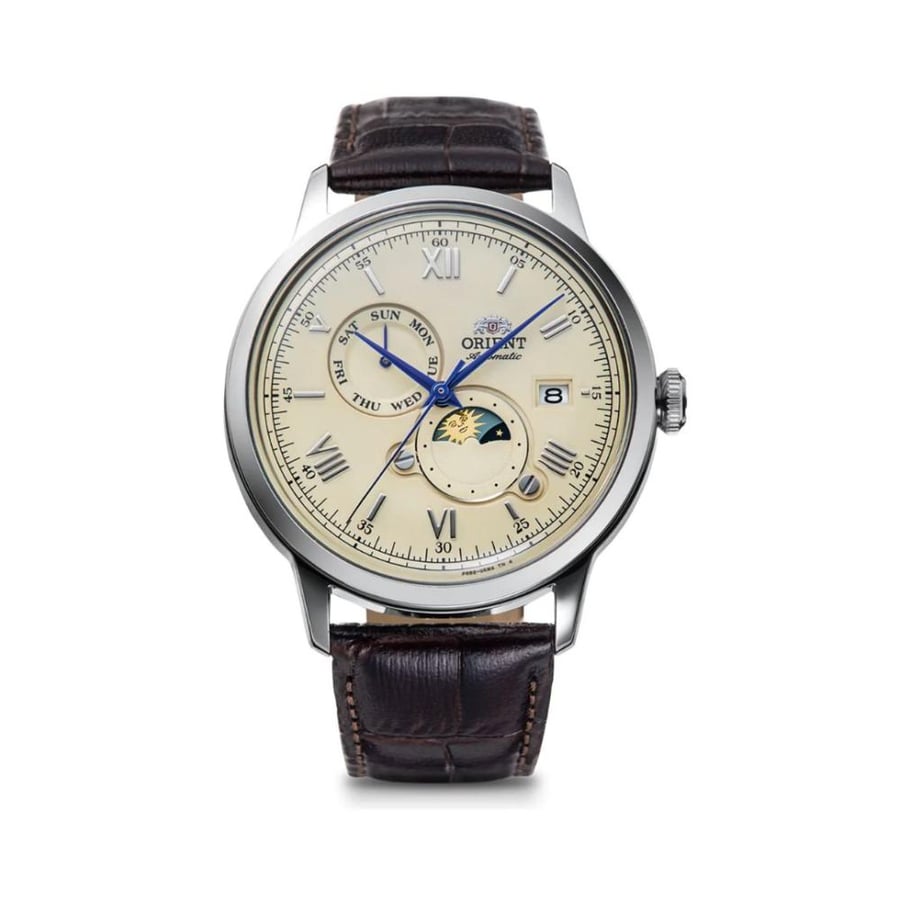 Orient Bambino RA-AK0803Y30B Sun and Moon Automatic Men's Watch Cream
