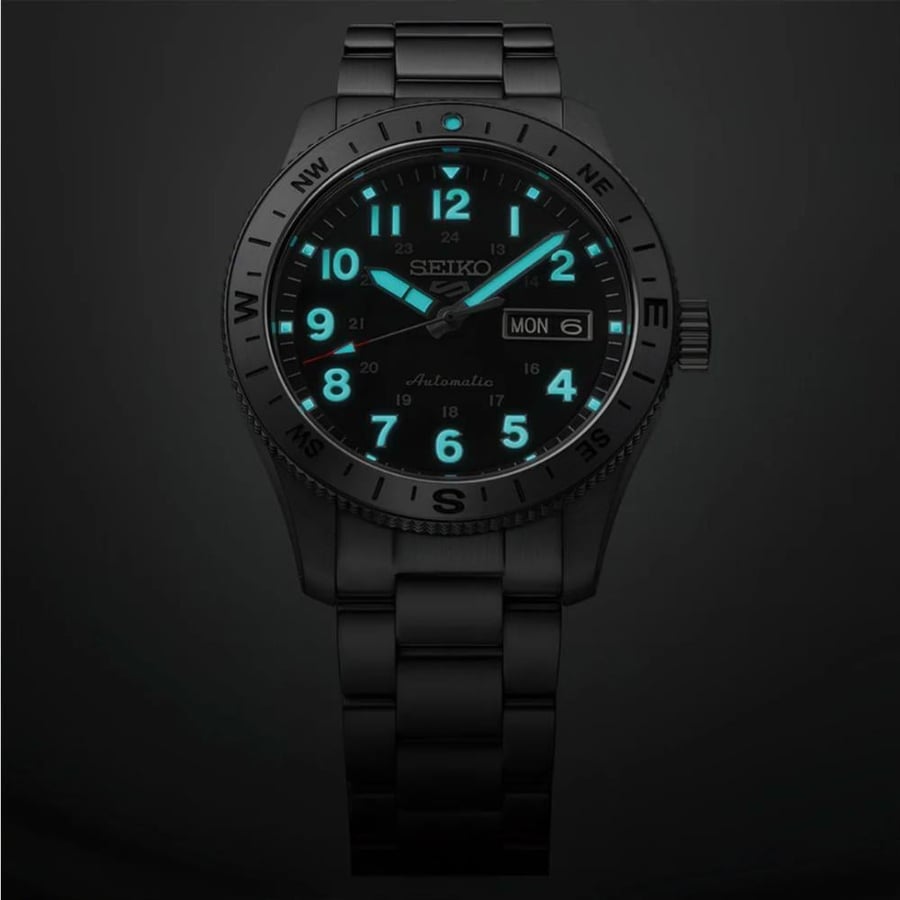 Seiko 5 Sports HDB006K1 Field Automatic Men's Watch Black Dial Steel 41mm 100m