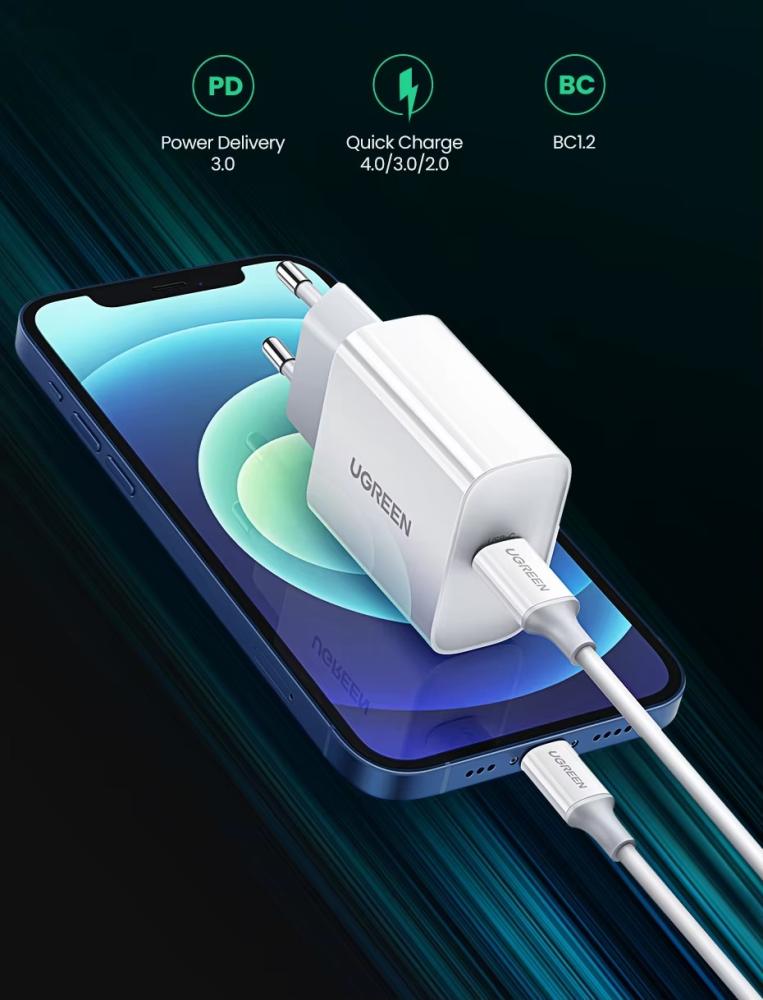 شاحن سريع من UGREEN للشحن 4.0 3.0 QC PD