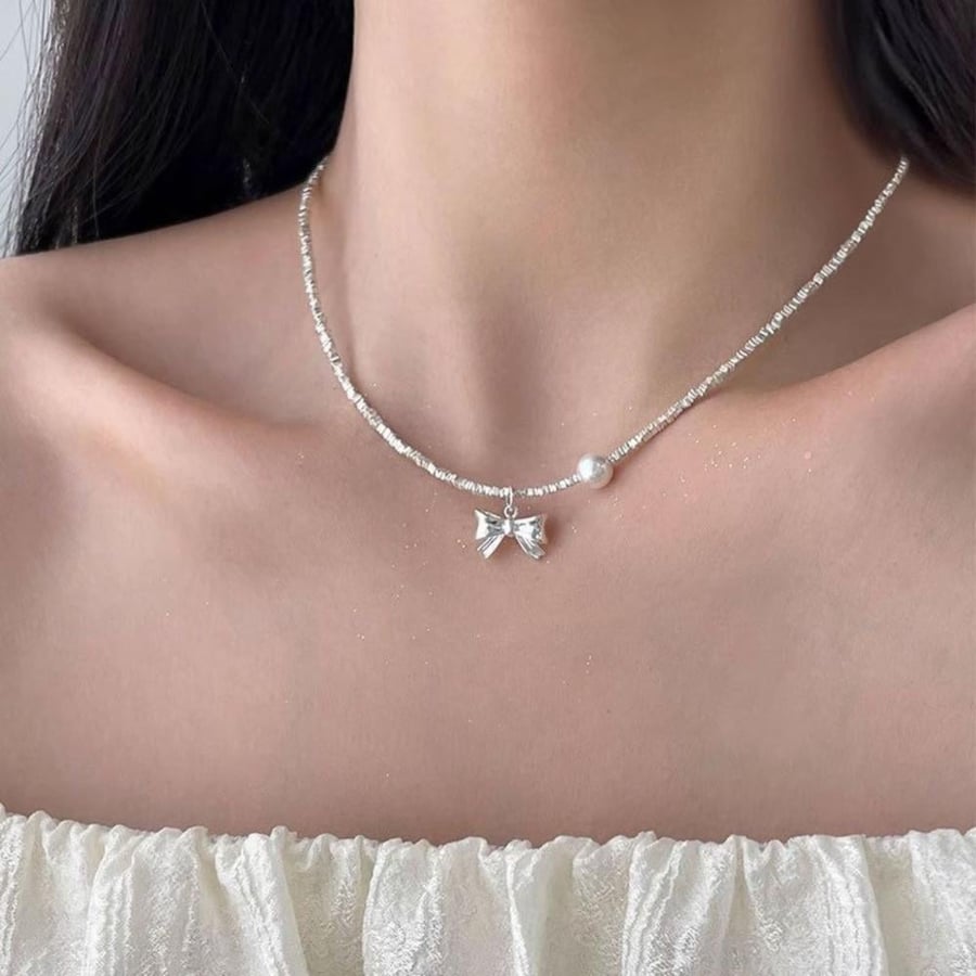 سلسال الفيونكة وحبة اللؤلؤ فضه 925s