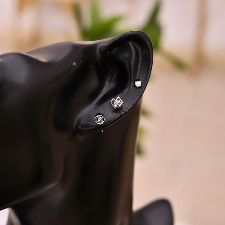حلق 6 قطع فضة 925s