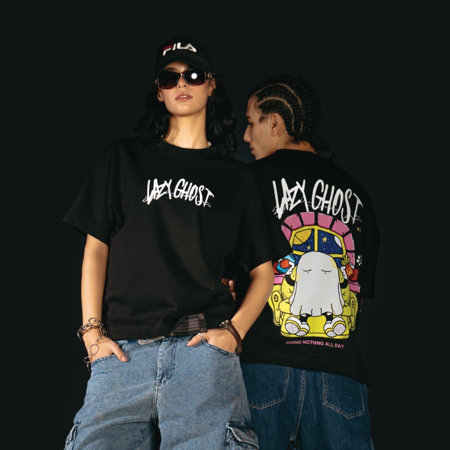 BLACK TEE - LAZY GHOST