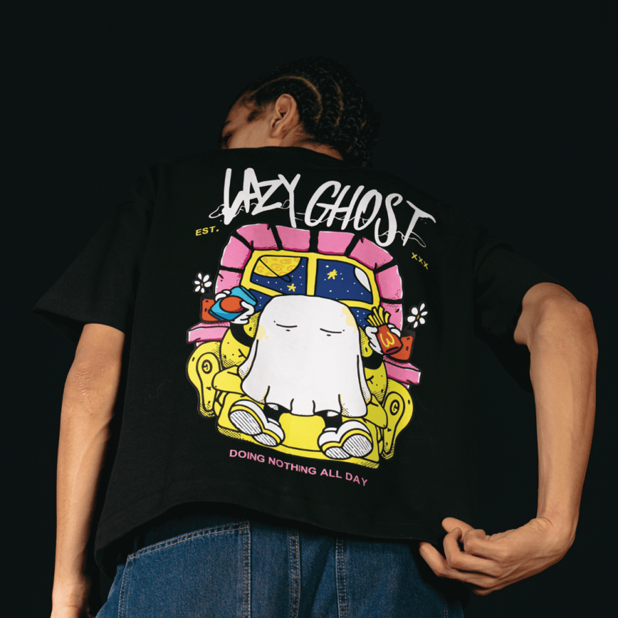 BLACK TEE - LAZY GHOST