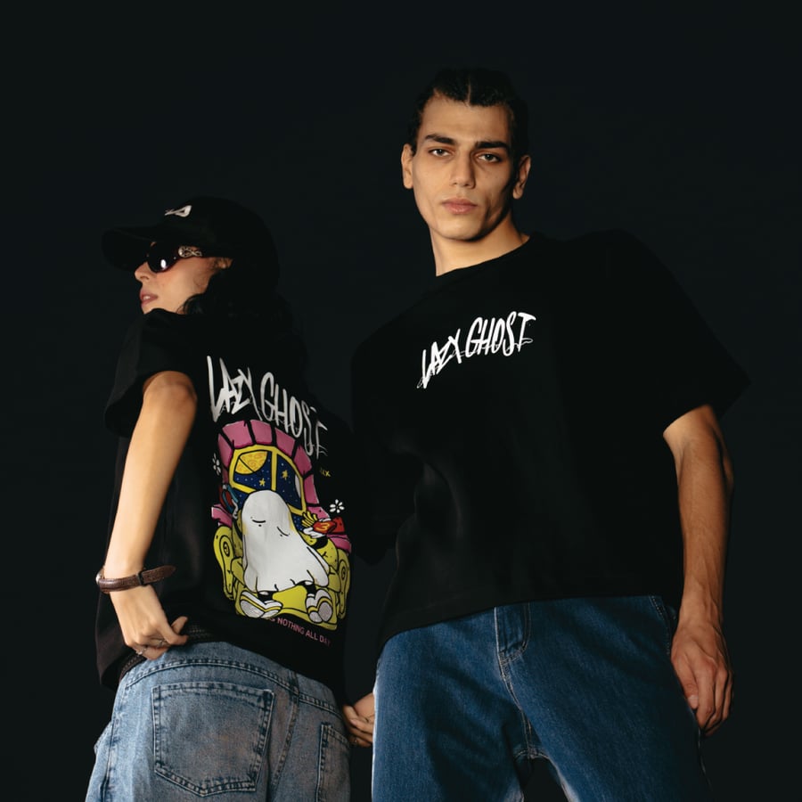 BLACK TEE - LAZY GHOST