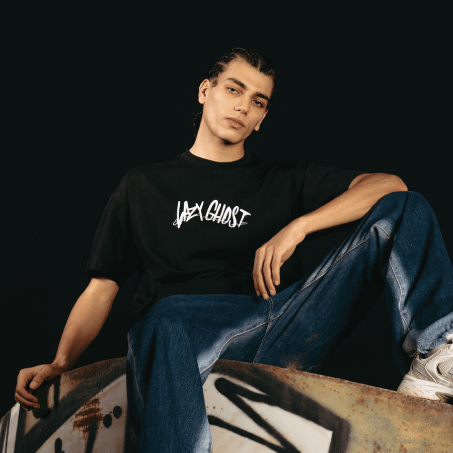 BLACK TEE - LAZY GHOST