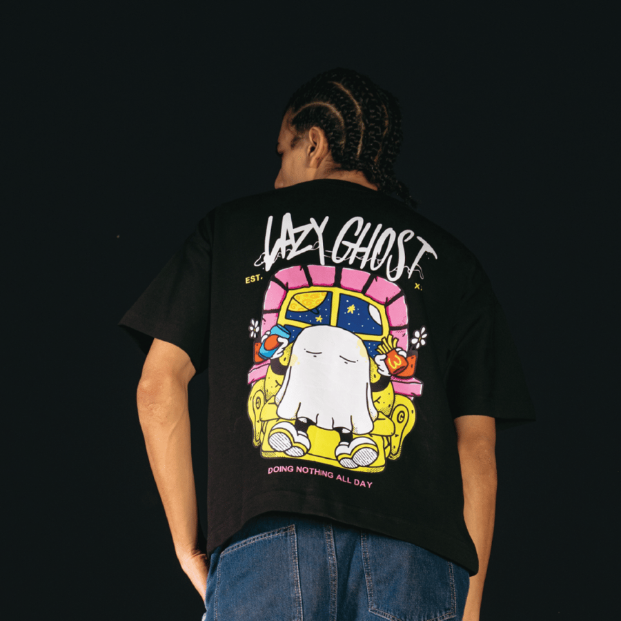 BLACK TEE - LAZY GHOST