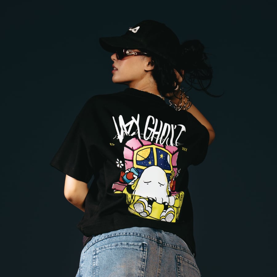 BLACK TEE - LAZY GHOST