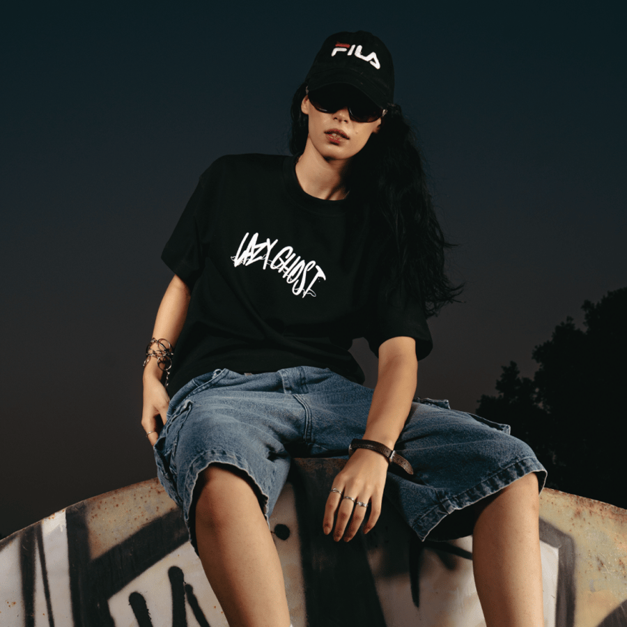 BLACK TEE - LAZY GHOST