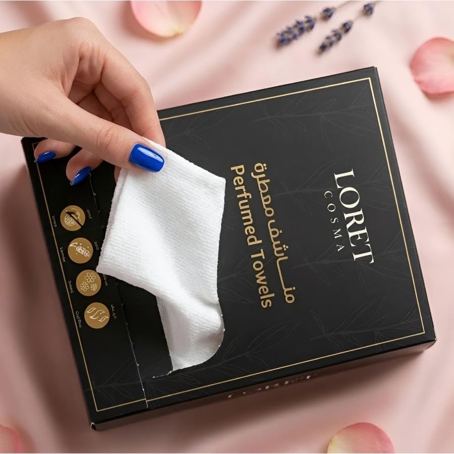 لوريت مناشف 12 قطعة معطره