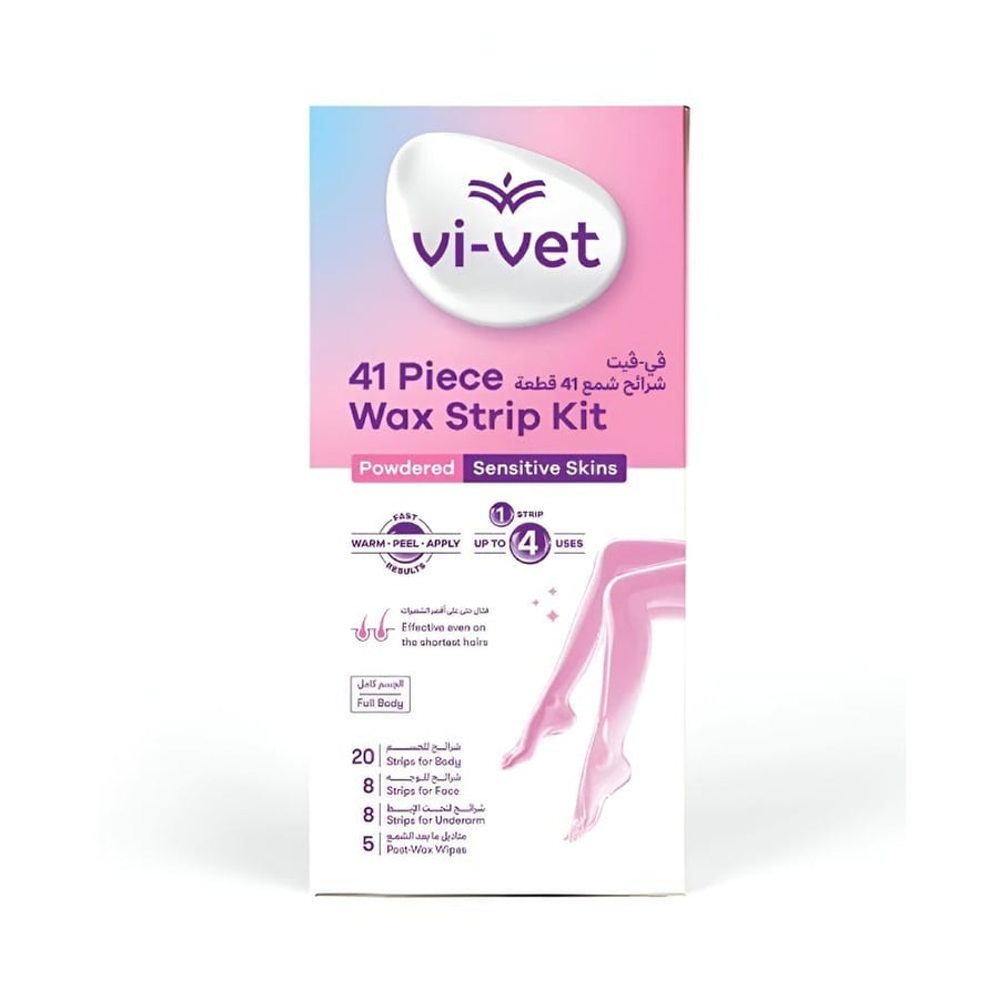Hair removal strips for sensitive skin from ViviFit - 41 pieces