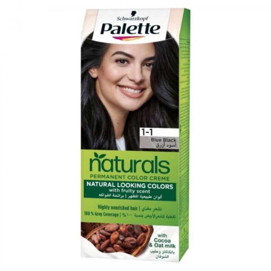 Natural Colors hair dye palette 1.1 black blue