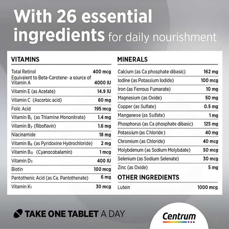 Centrum dietary supplement 100 pieces for adults + 50