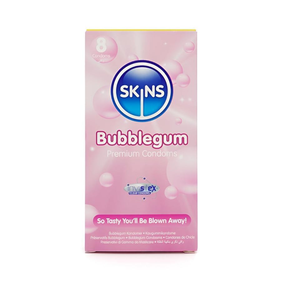 Skins bubblegum flavored condom - 8 pieces