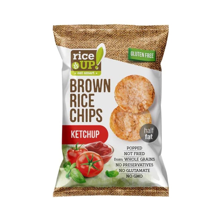 رقائق أرز بني بنكهة كاتشب 60 جرام rice up rice chips