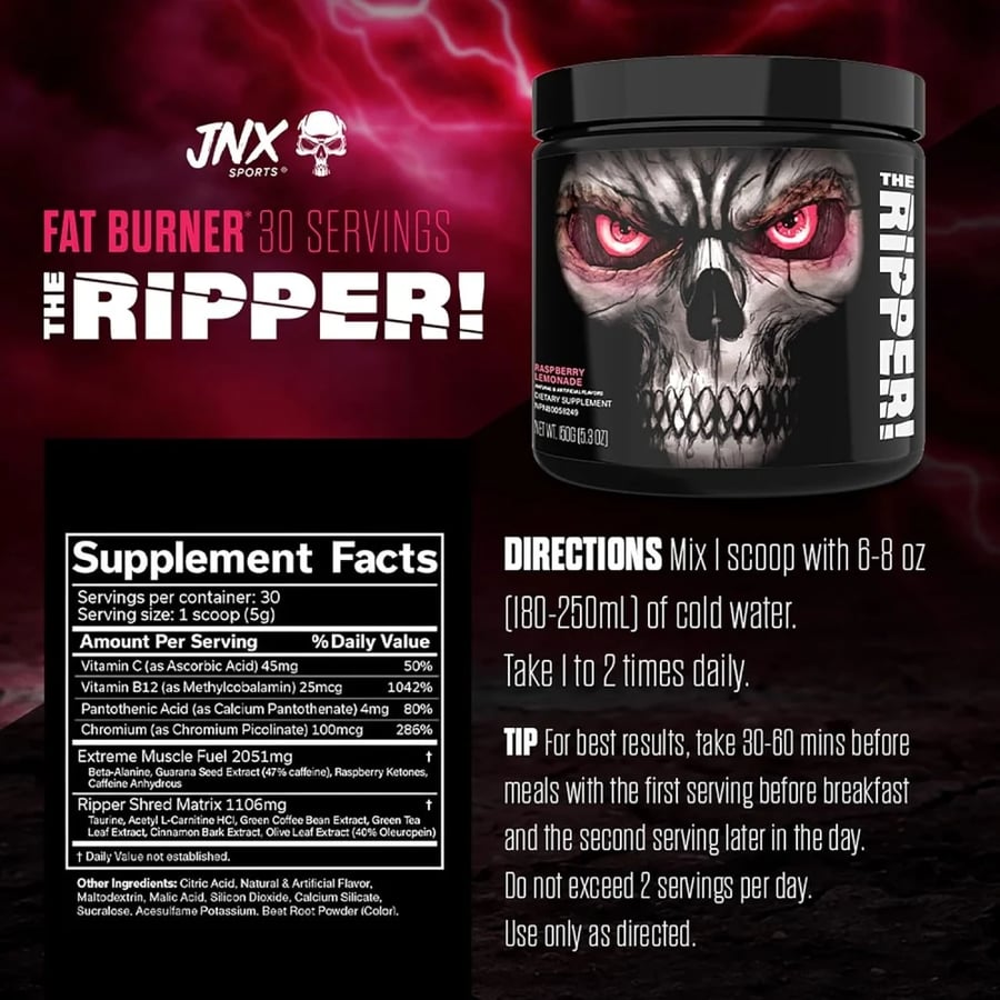 ذا ريبير حارق دهون 30 حصة JNX The Ripper Fat Burner 150g