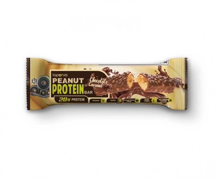 Peanut butter protein bar laperva - chocolate and caramel