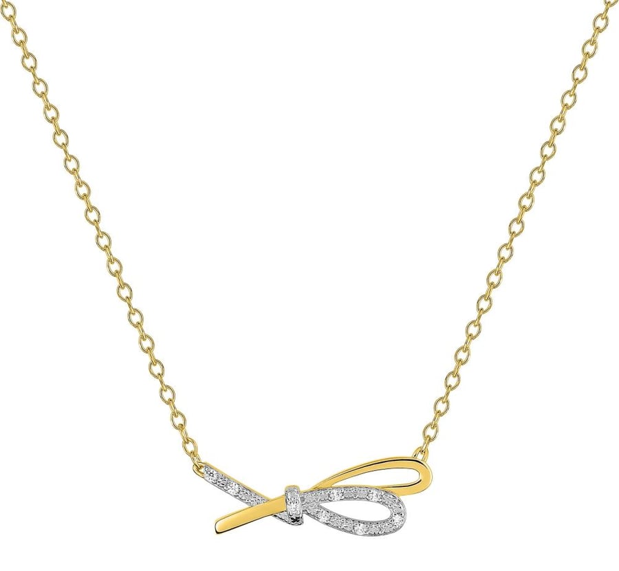 Gold plated necklace with zirconia - DSC361Z40E - قلادة مطلية بالذهب مع الزيريكونيا