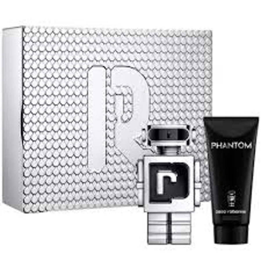 Phantom Paco Rabanne Set for Men 2 Pieces Eau de Toilette 100ml + Shower Gel 100ml - طقم هدية مكون من باكو ربان فانتوم او دو تواليت 100 مل + جل استحمام 100 مل