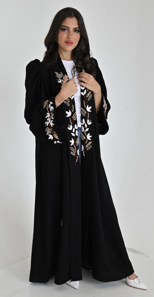 عباية تطريز اسود