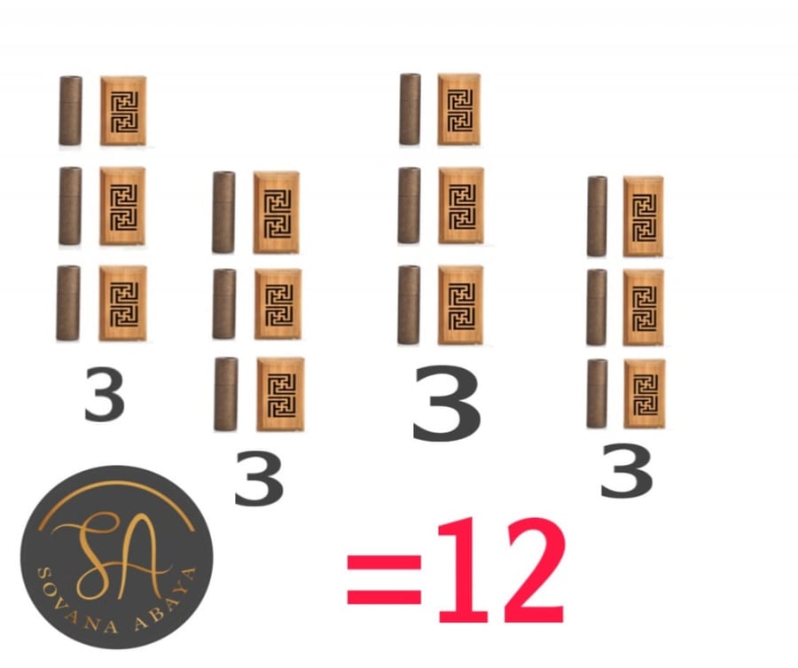 12 قطعة مع 20 عود لكل قطعه