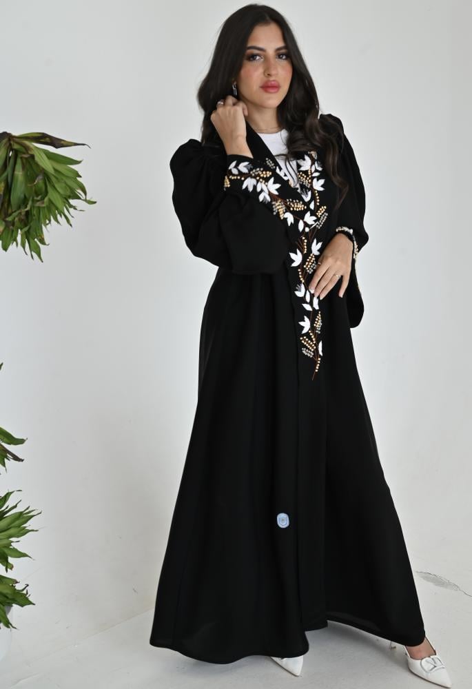 عباية تطريز اسود