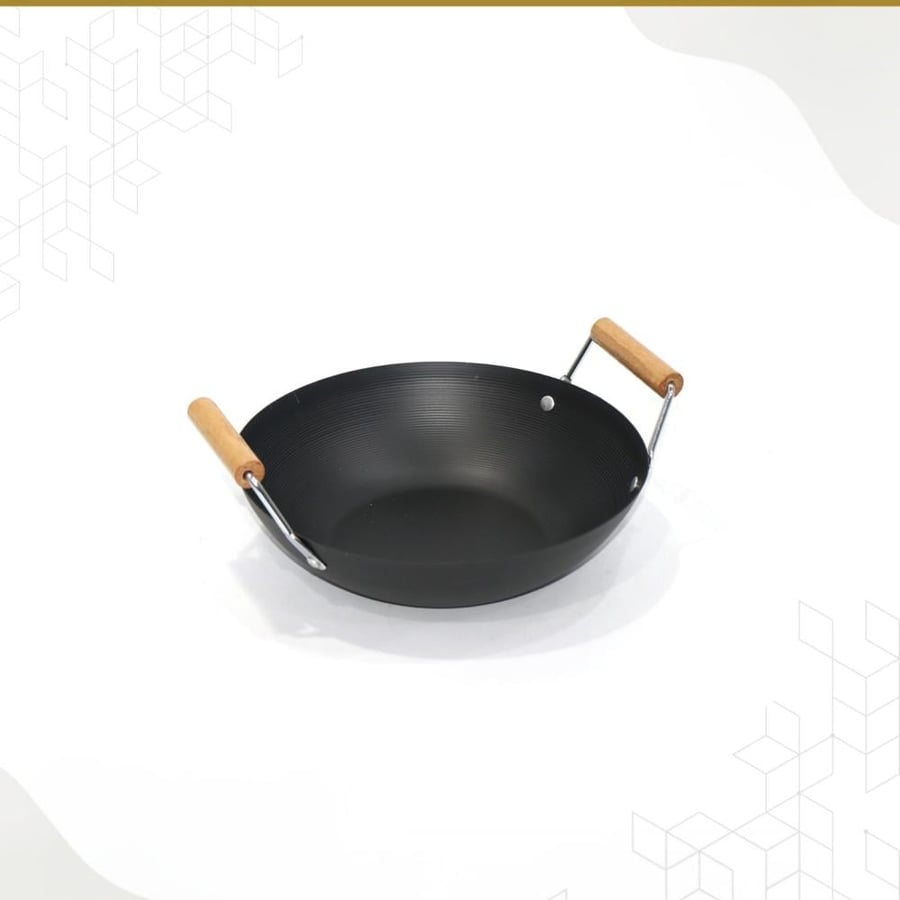 Griddle for frying with wooden handle 28cm