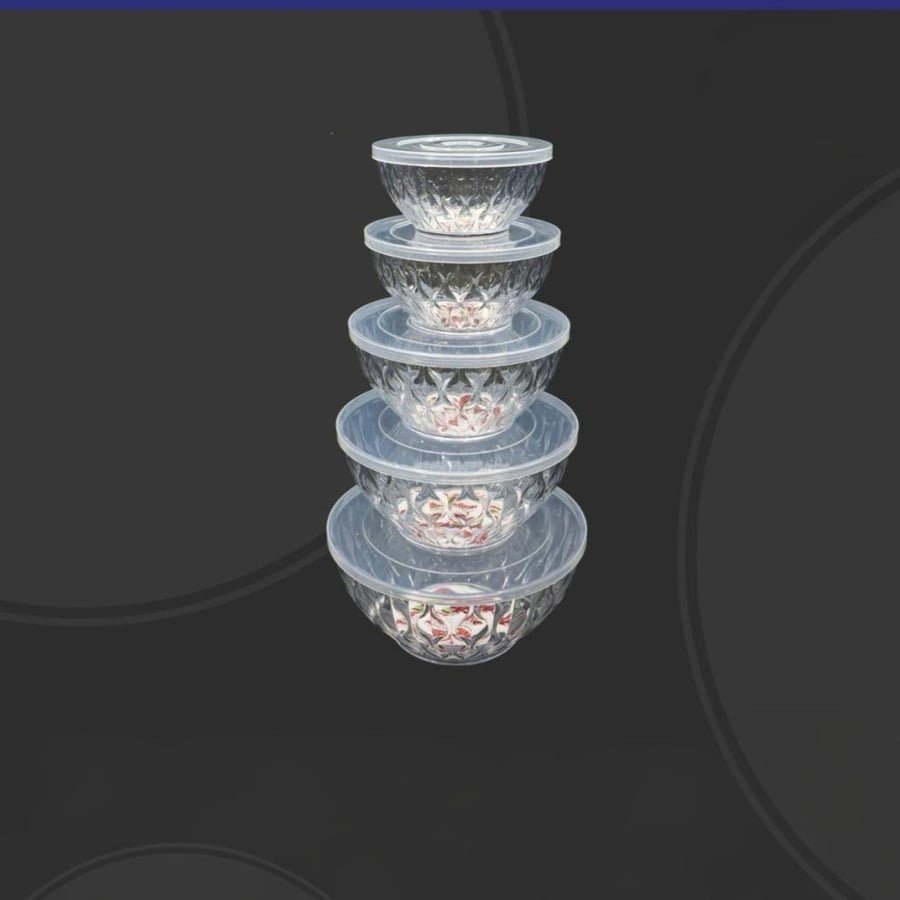 Set of 5 plastic containers