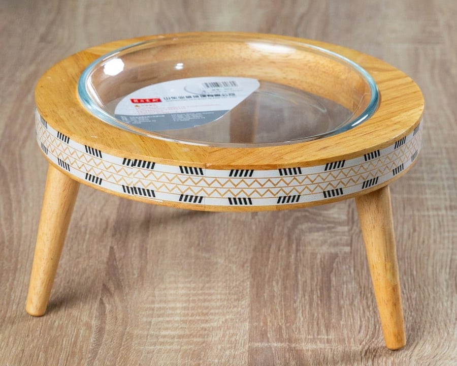 Wood and glass presentation stand