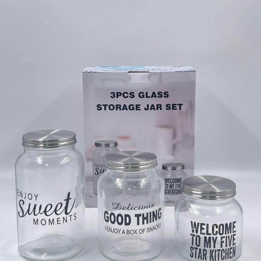 Glass storage container set