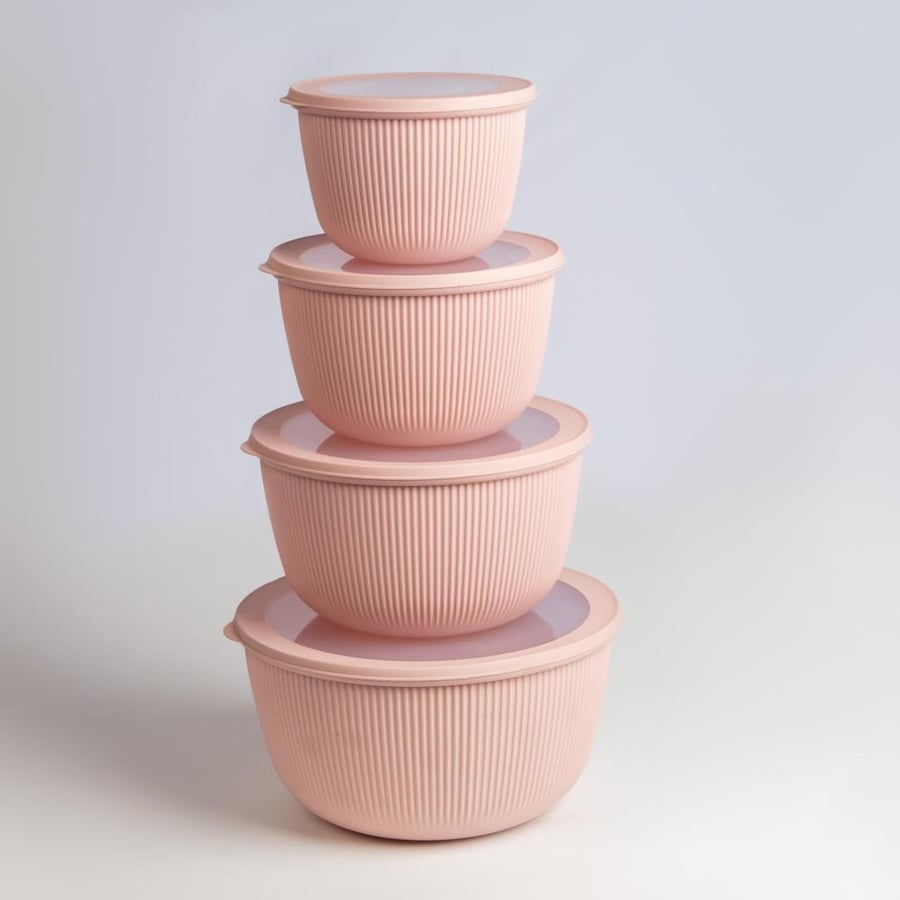 Set of 4 plastic containers (round)