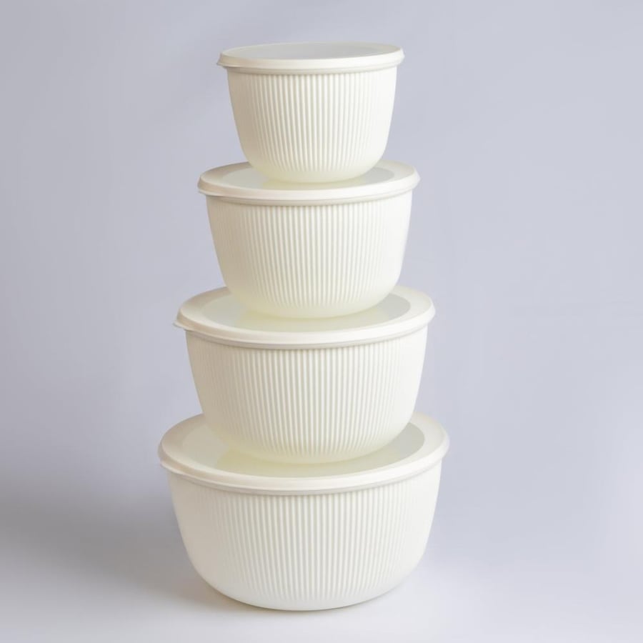 Set of 4 plastic containers (round)