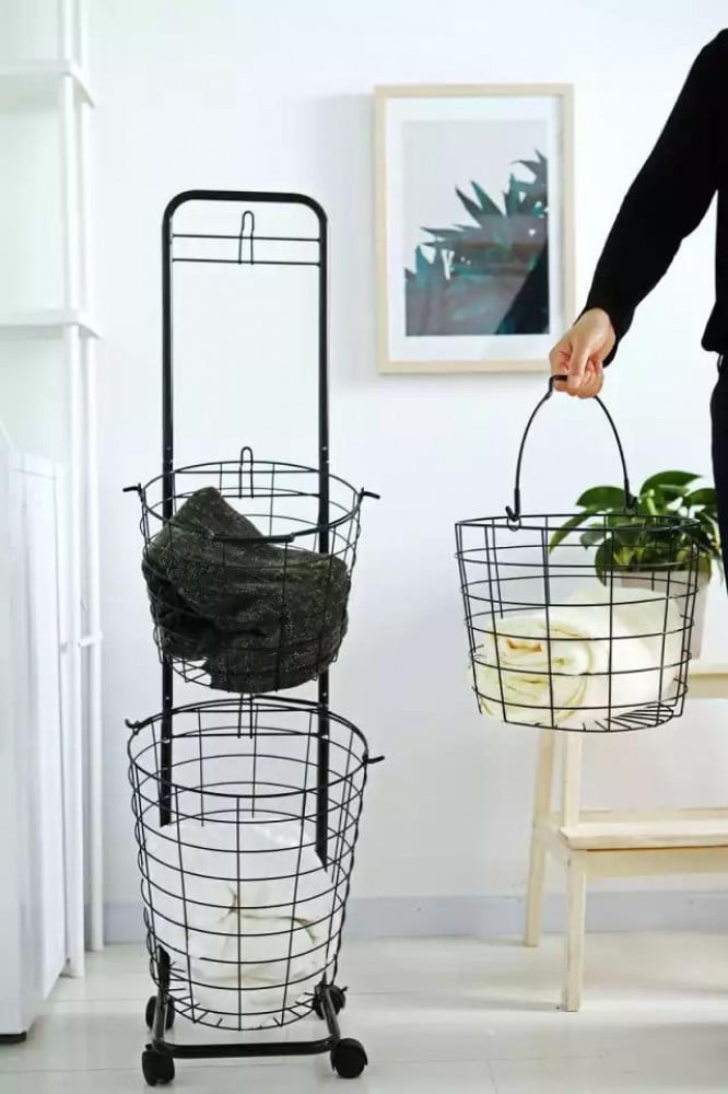 Laundry basket in various sizes, black color