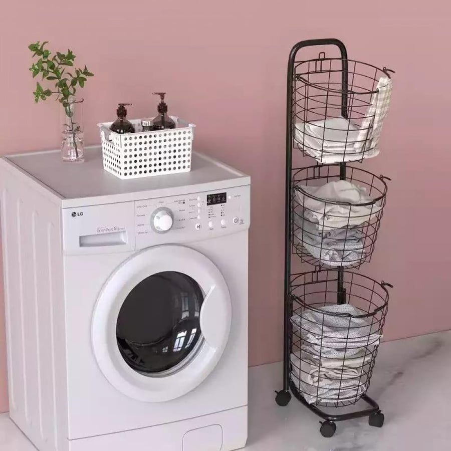 Laundry basket in various sizes, black color
