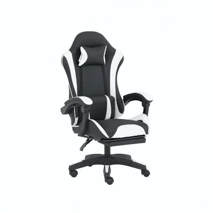 كرسي سبير بمسند قدم أسود وأبيض / SPEAR CHAIR FOOTREST BLACK & WHITE