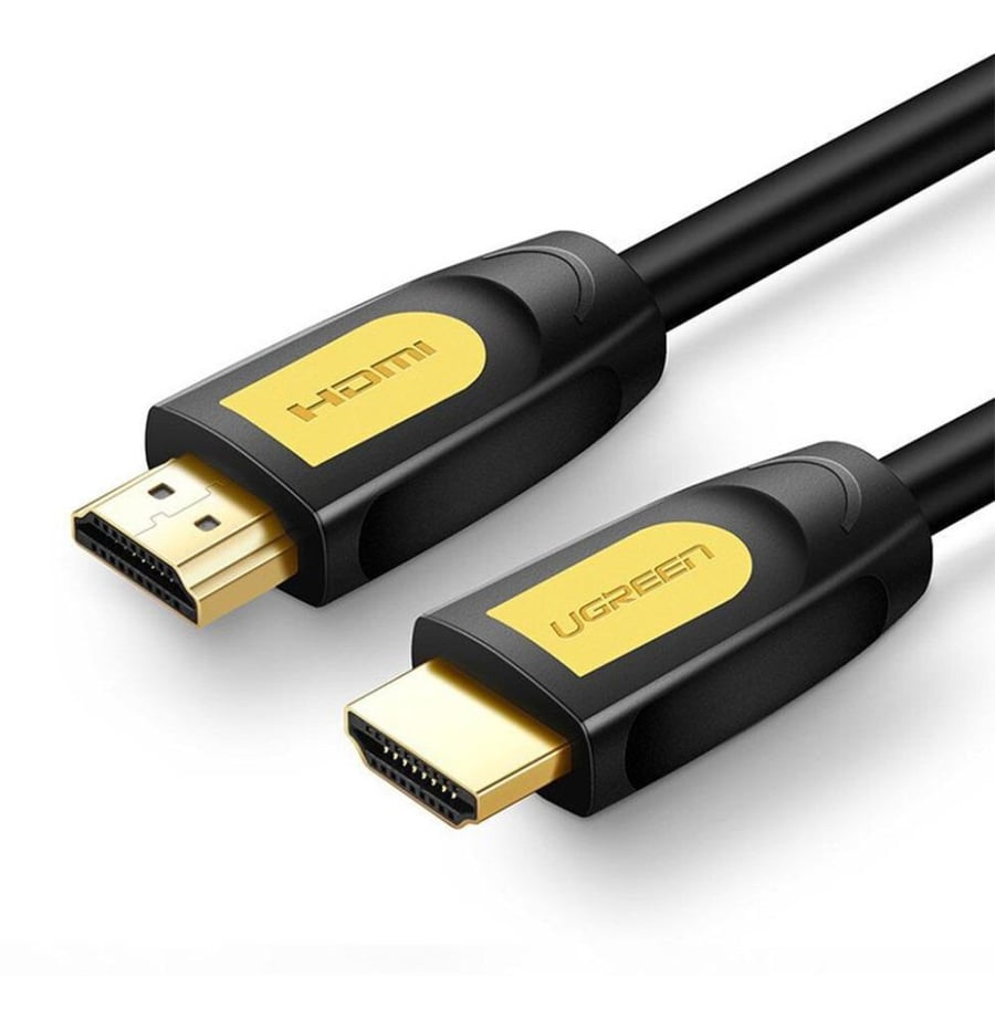 Ugreen 10129 / HDMI 1.4 / 2M / سلك شاشة دائري أسود وأصفر