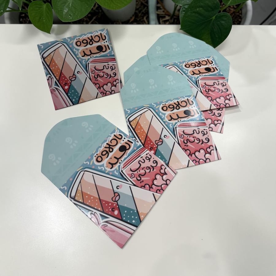 Greeting cards with money, 6 pieces